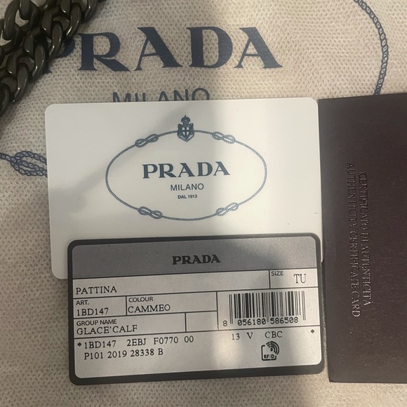 Prada Glacé Calf Cammeo Studded Crossbody Bag AUTHENTIC EXCELLENT CONDITION - Picture 3 of 12